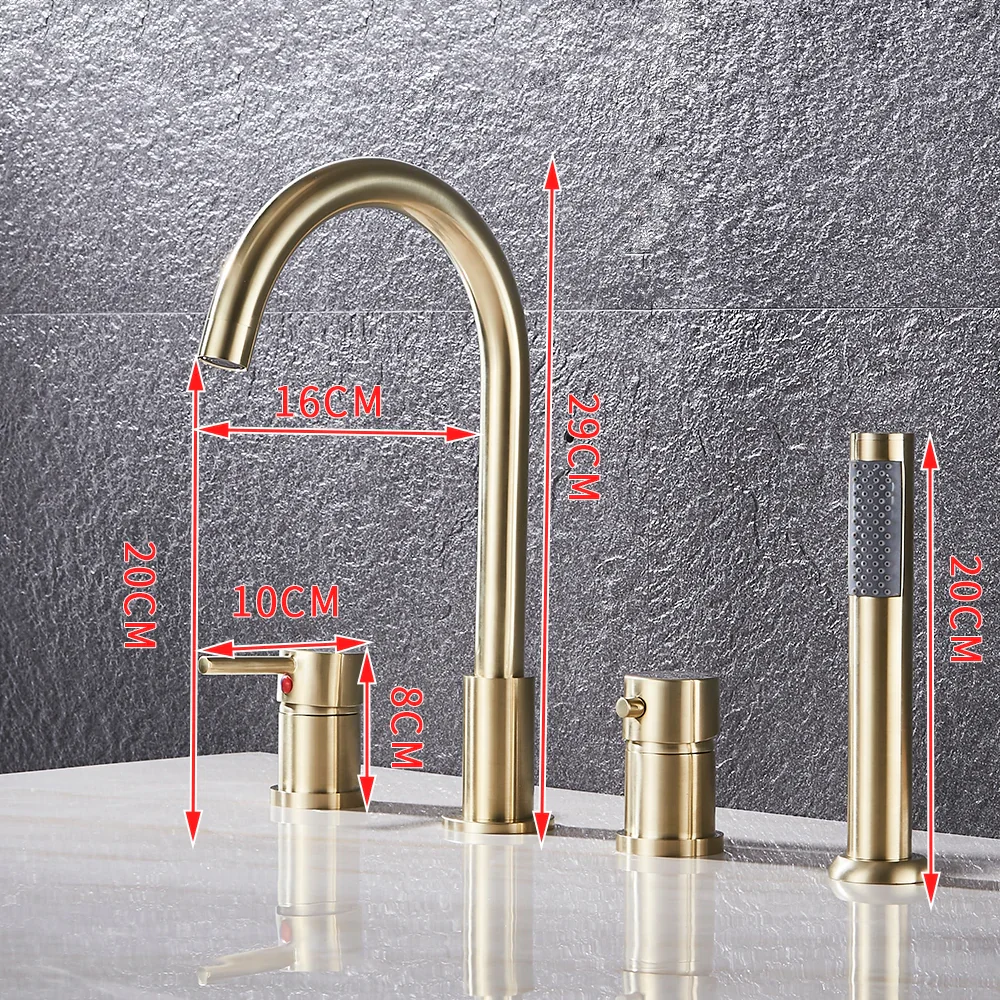 Robinet baignoire encastrable douchette - Argenté - Laiton