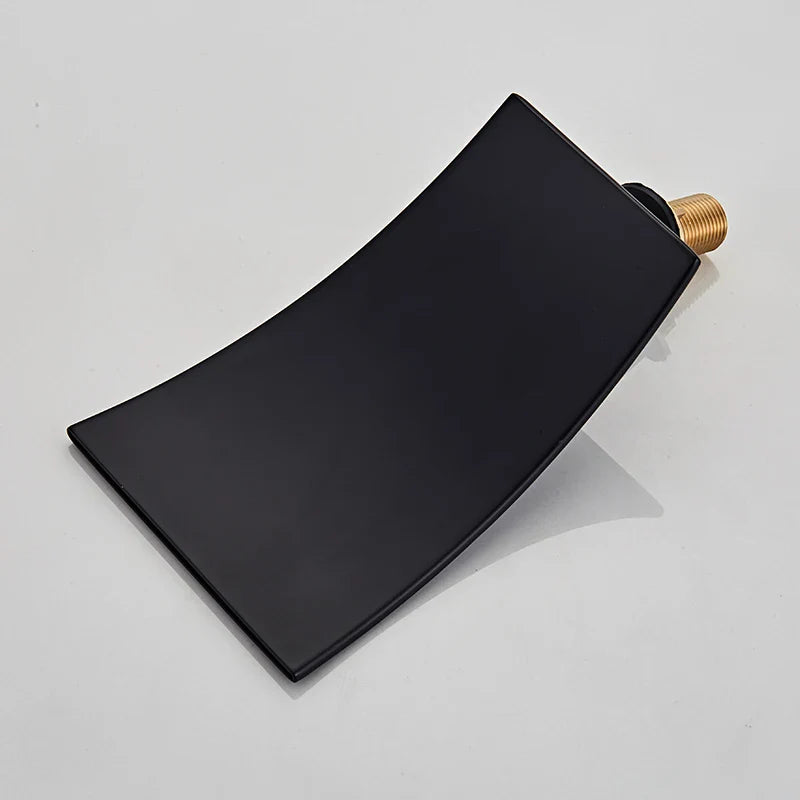 Robinet encastrable mural bec cascade - Noir - Laiton