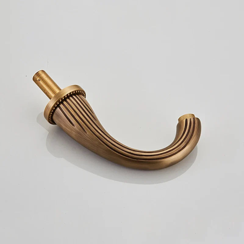 Robinet salle de bain rétro classique double poignées strass - Doré - Laiton