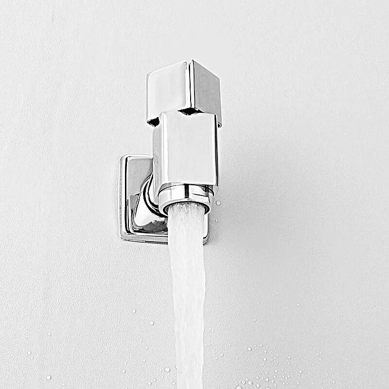 Robinet extérieur de jardin moderne cubique mural - Argenté - Laiton