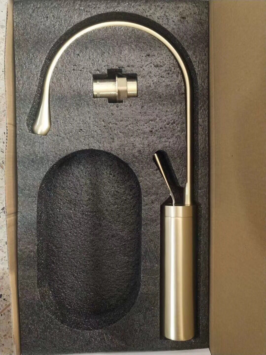 Robinet salle de bain lavabo design arrondi goutte - Doré - Laiton