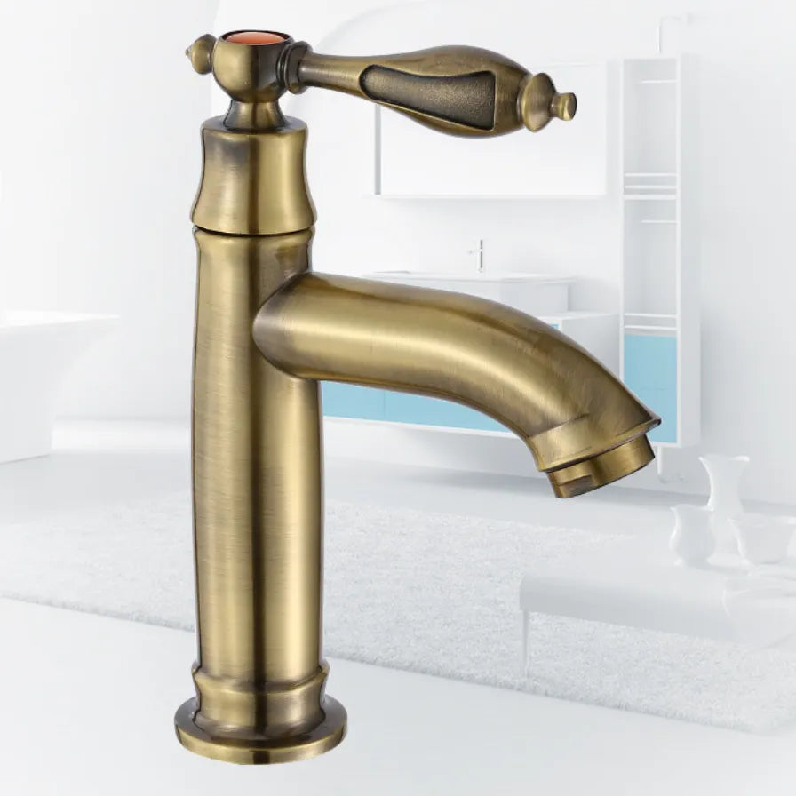 Robinet salle de bain lave main rétro eau froide - Doré - Laiton