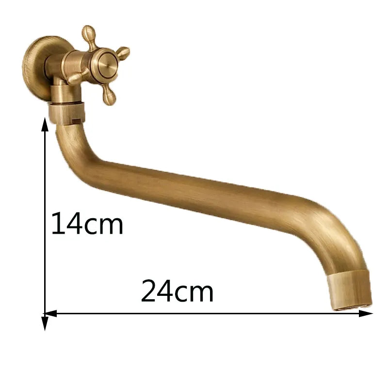 Robinet évier cuisine eau froide pivotant - Doré - Laiton