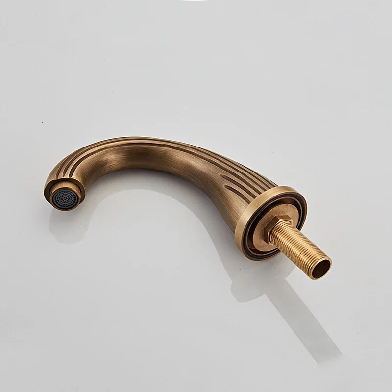 Robinet salle de bain rétro classique double poignées strass - Doré - Laiton