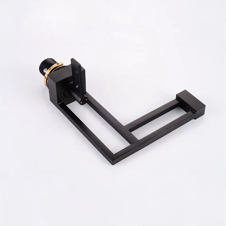 Robinet moderne géométrique salle de bain lavabo - Noir - Laiton