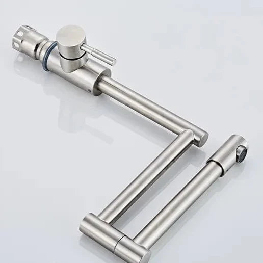 Robinet évier cuisine bec pivotant mitigeur rétractable - Argenté