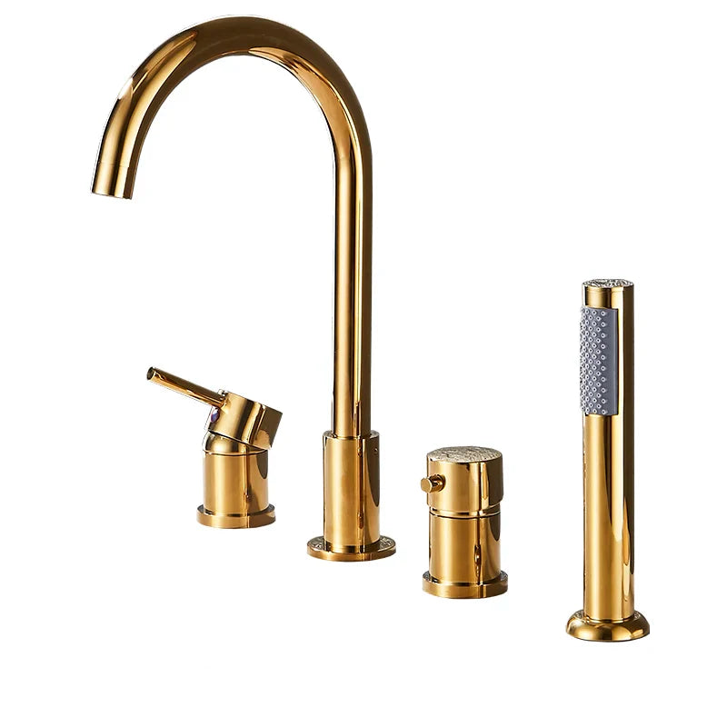 Robinet baignoire encastrable douchette - Doré - Laiton