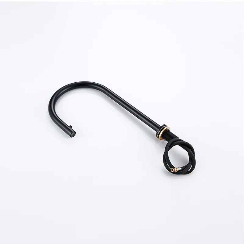 Robinet évier cuisine minimaliste flexible mitigeur déporté - Noir - Laiton