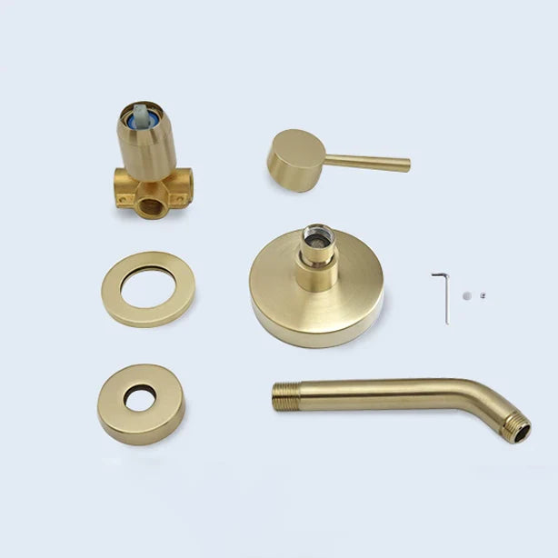 Robinet douche salle de bain mural encastrable minimaliste - Doré - Laiton