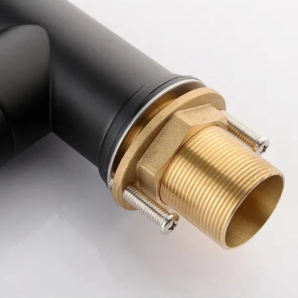 Robinet évier cuisine design industriel mitigeur - Noir - Laiton