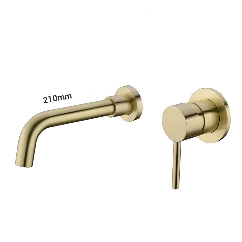 Robinet salle de bain lavabo encastrable - Doré - Laiton