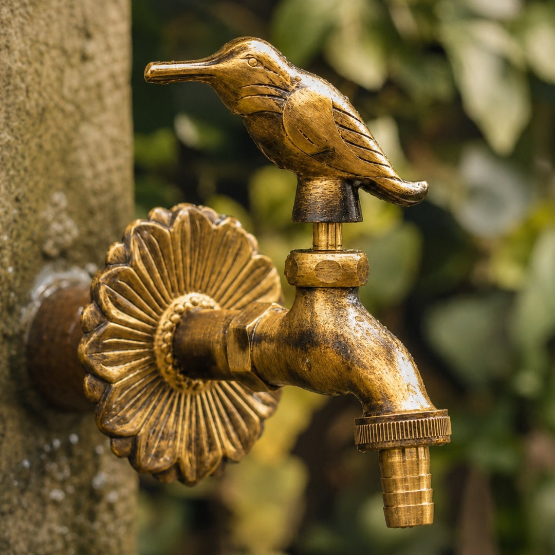 Robinet Extérieur Jardin Moderne Rétro Doré
