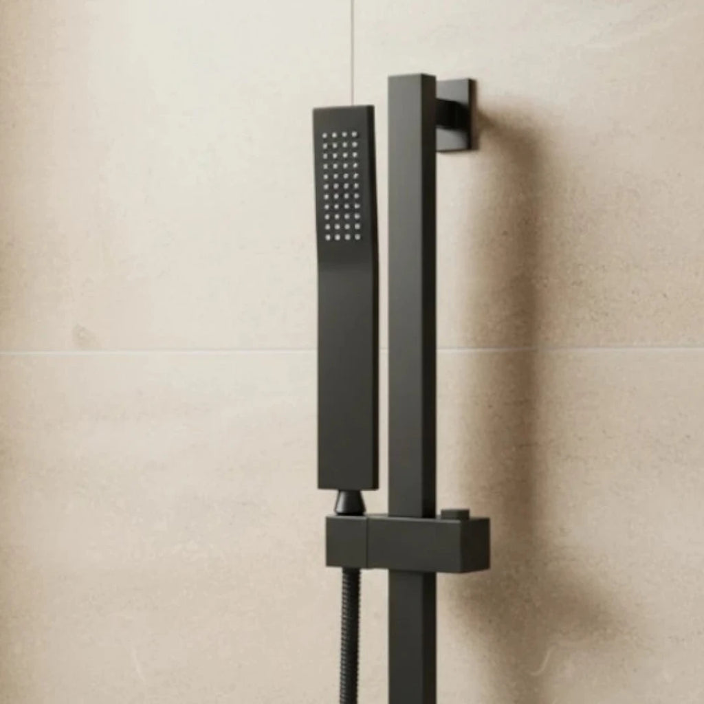 Robinet baignoire cascade douchette salle de bain - Noir - Laiton