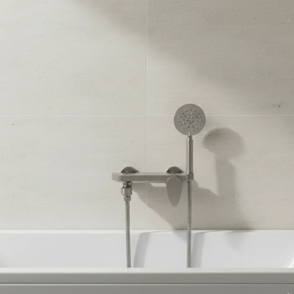 Robinet baignoire minimaliste douchette - Argenté - Laiton