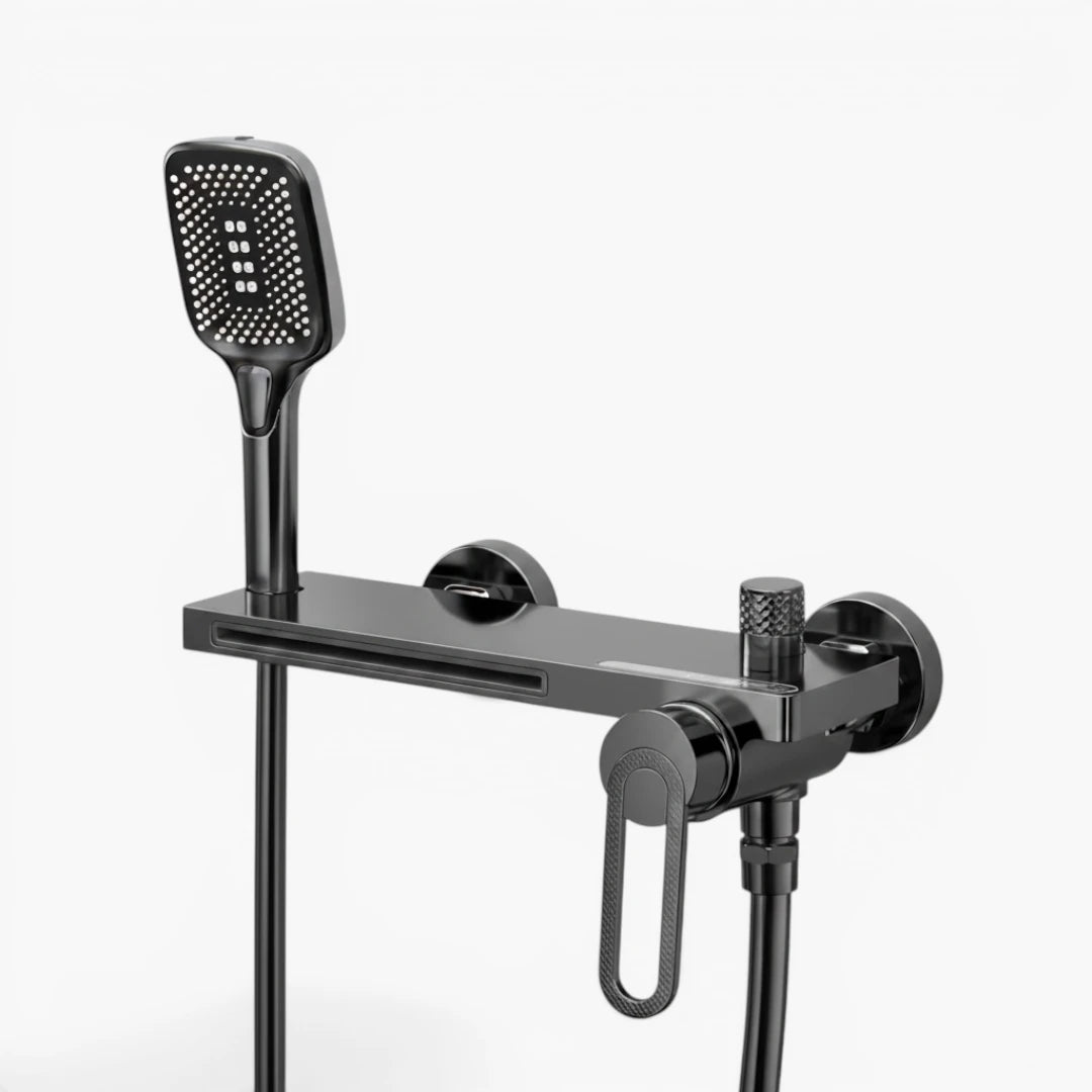 Robinet baignoire salle de bain cascade douchette - Argenté - Laiton