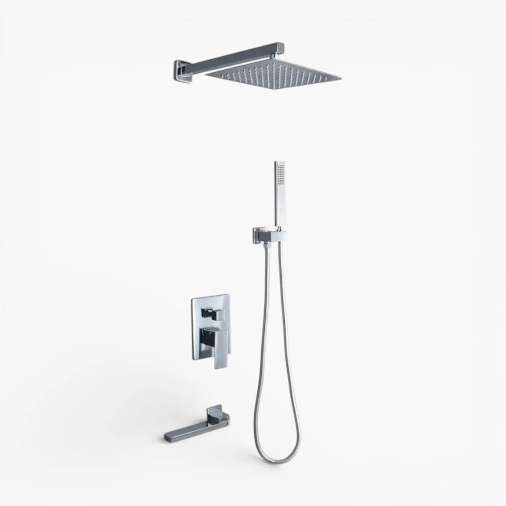 Robinet baignoire salle de bain colonne de douche douchette - Argenté - Laiton