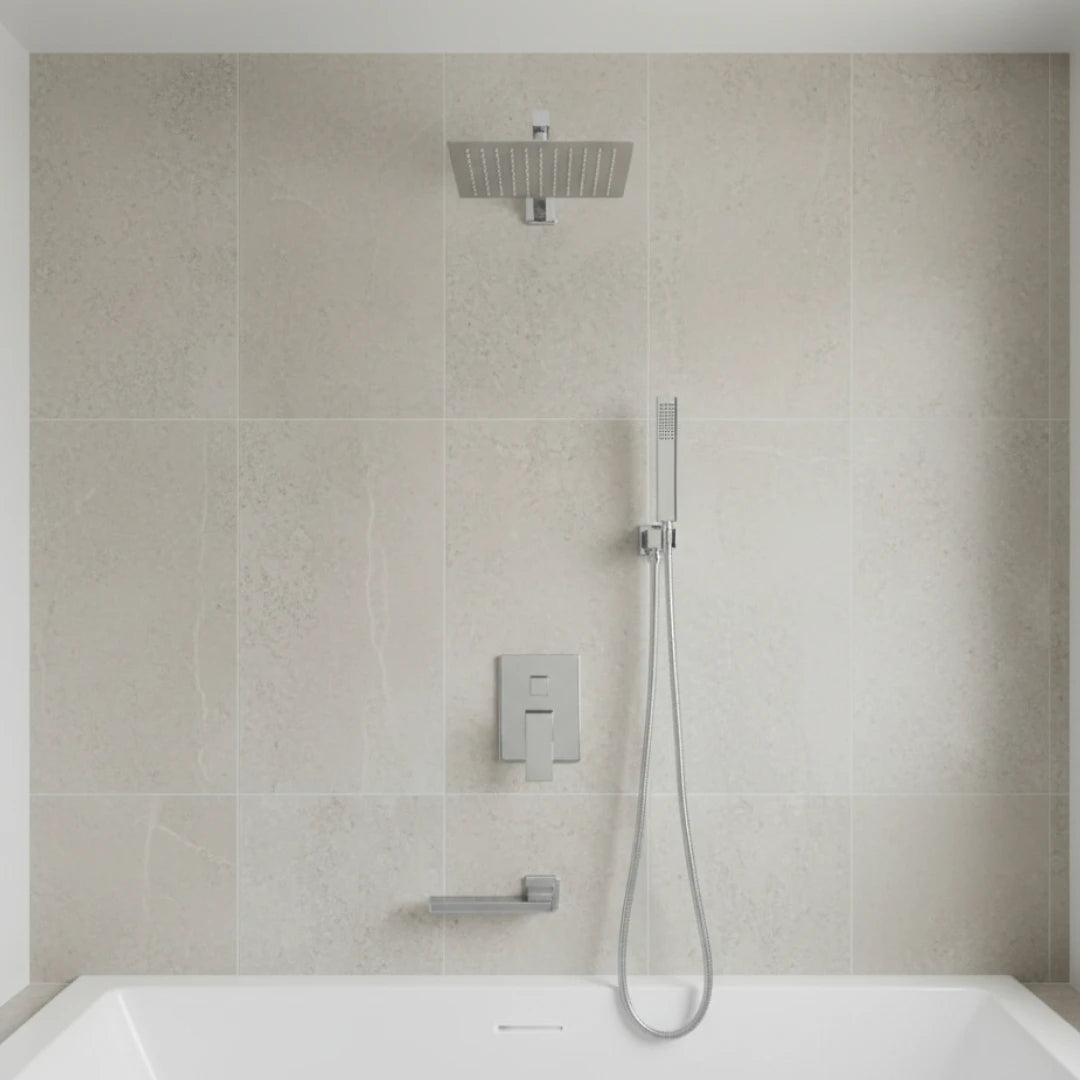 Robinet baignoire salle de bain colonne de douche douchette - Argenté - Laiton