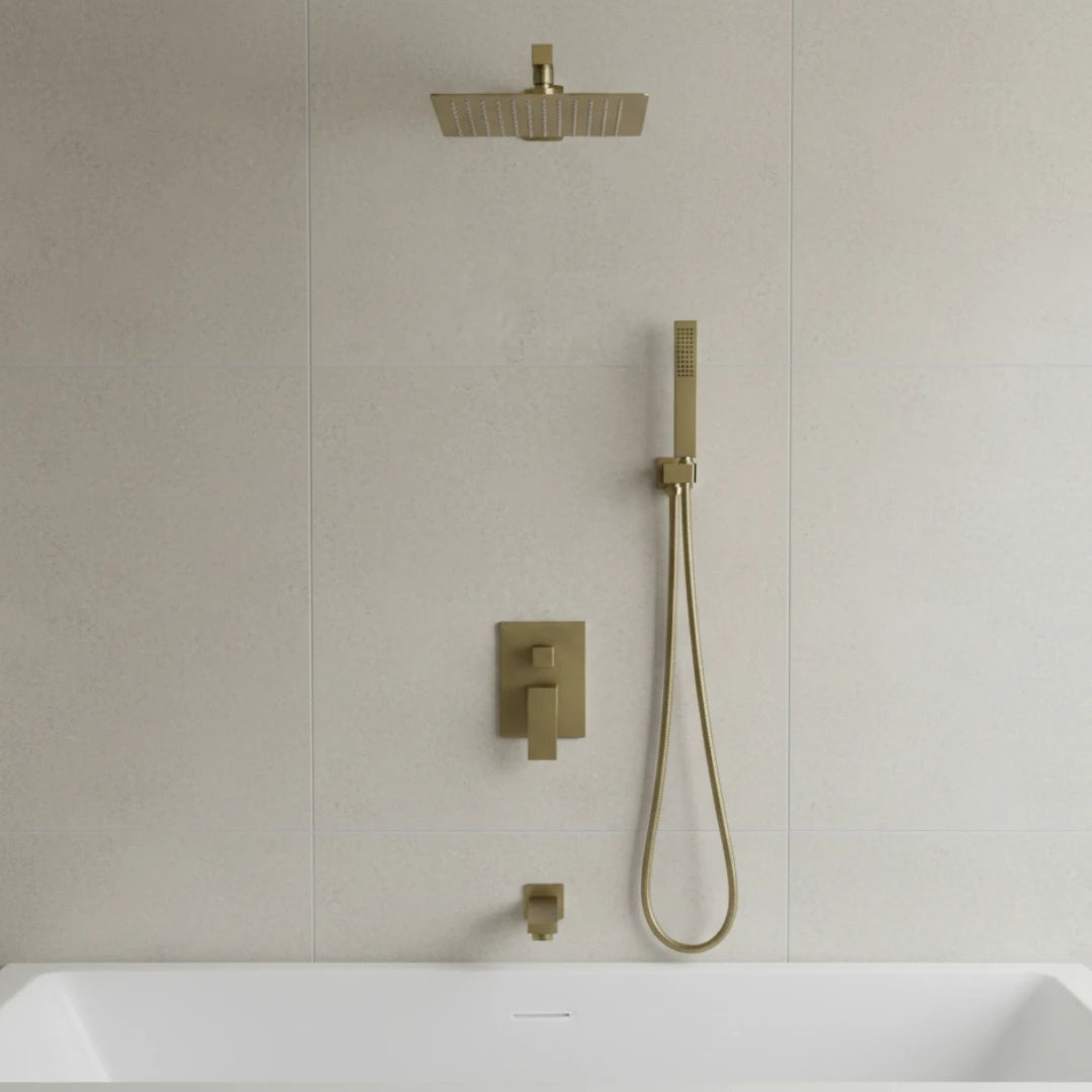 Robinet baignoire salle de bain colonne de douche douchette - Doré - Laiton