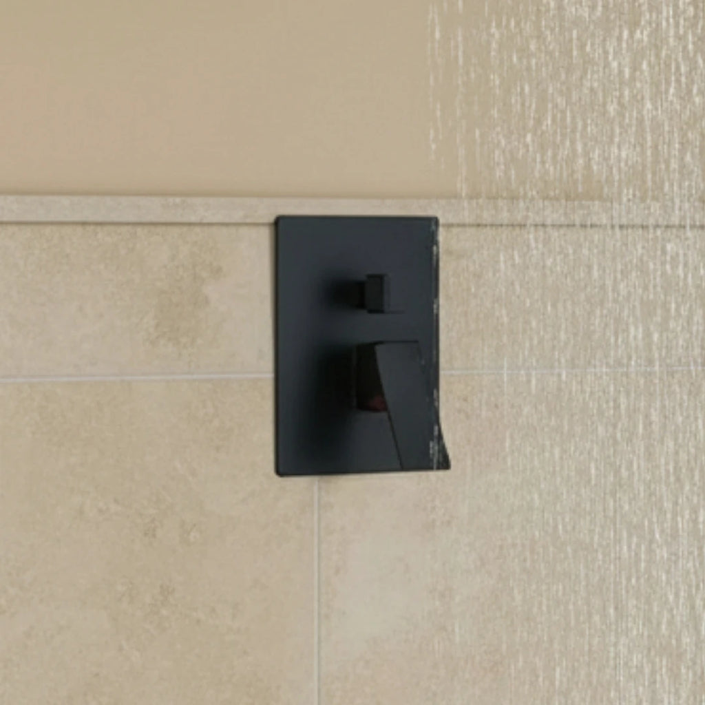 Robinet baignoire salle de bain colonne de douche douchette - Noir - Laiton