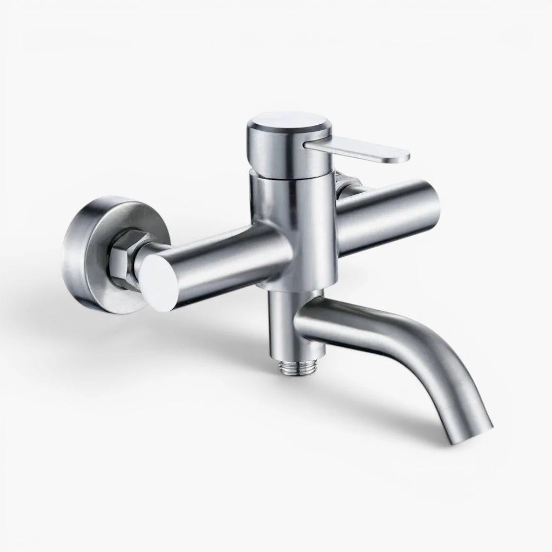 Robinet baignoire salle de bain minimaliste mitigeur - Argenté