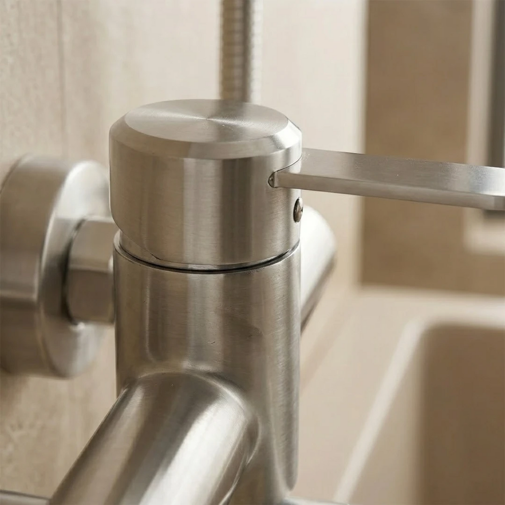 Robinet baignoire salle de bain minimaliste mitigeur - Argenté