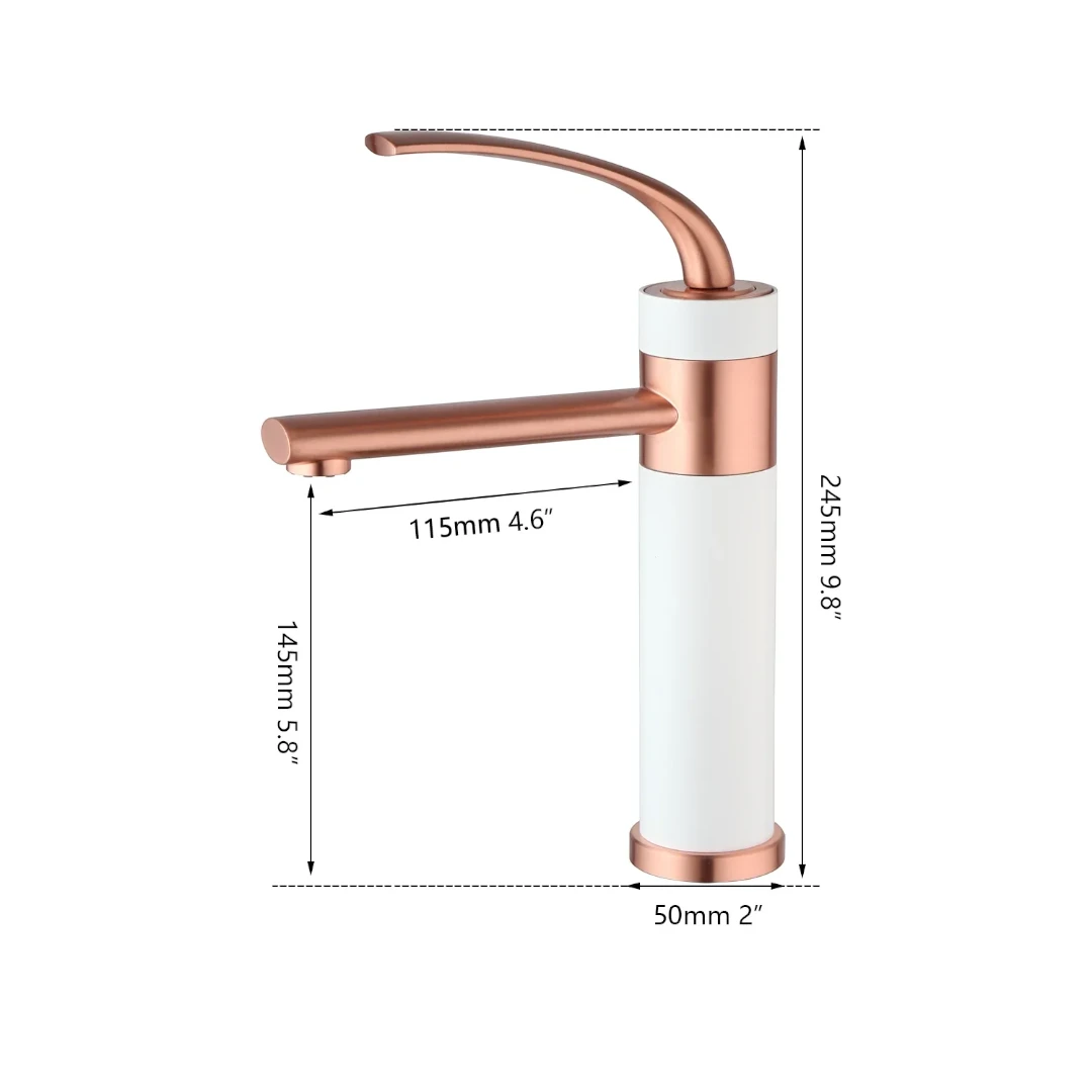Robinet bicolore moderne salle de bain lavabo - Doré rose Blanc - Laiton