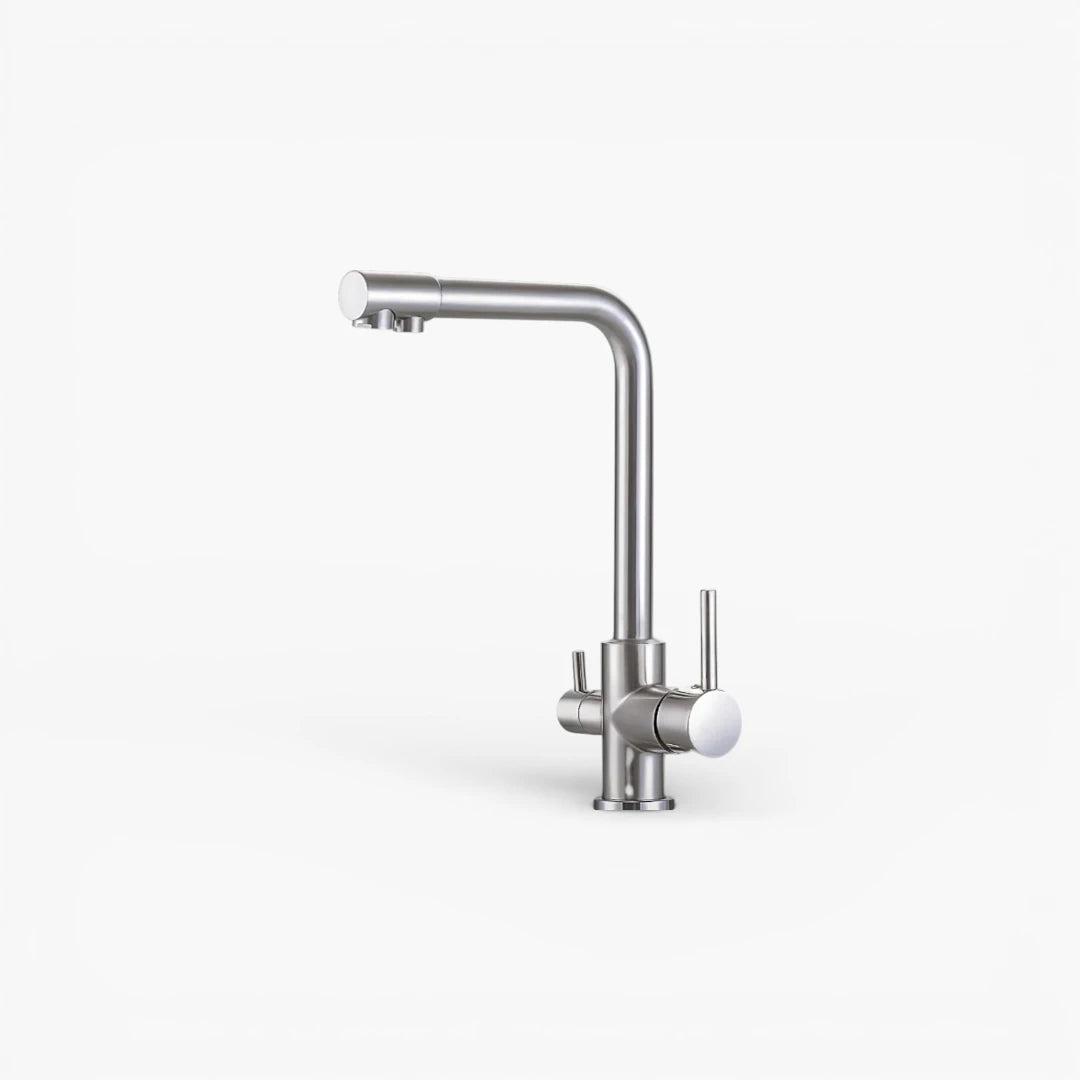 Robinet cuisine évier purificateur d’eau 3 voies - Argenté - Laiton