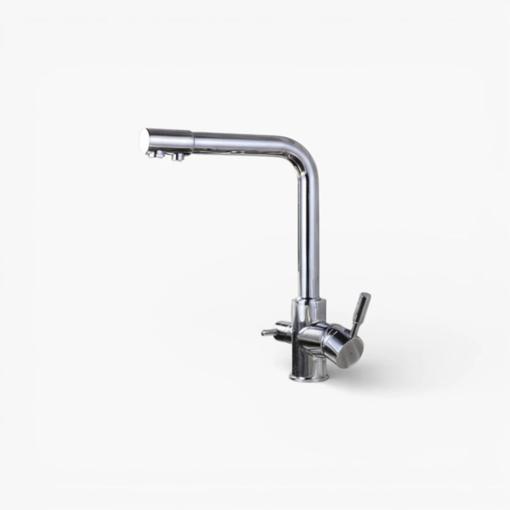 Robinet cuisine évier purificateur d’eau 3 voies - Argenté - Laiton