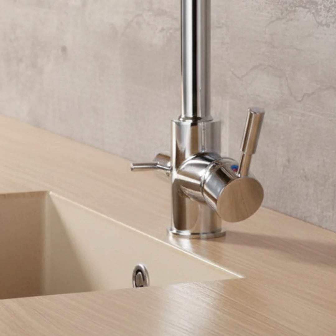 Robinet cuisine évier purificateur d’eau 3 voies - Argenté - Laiton