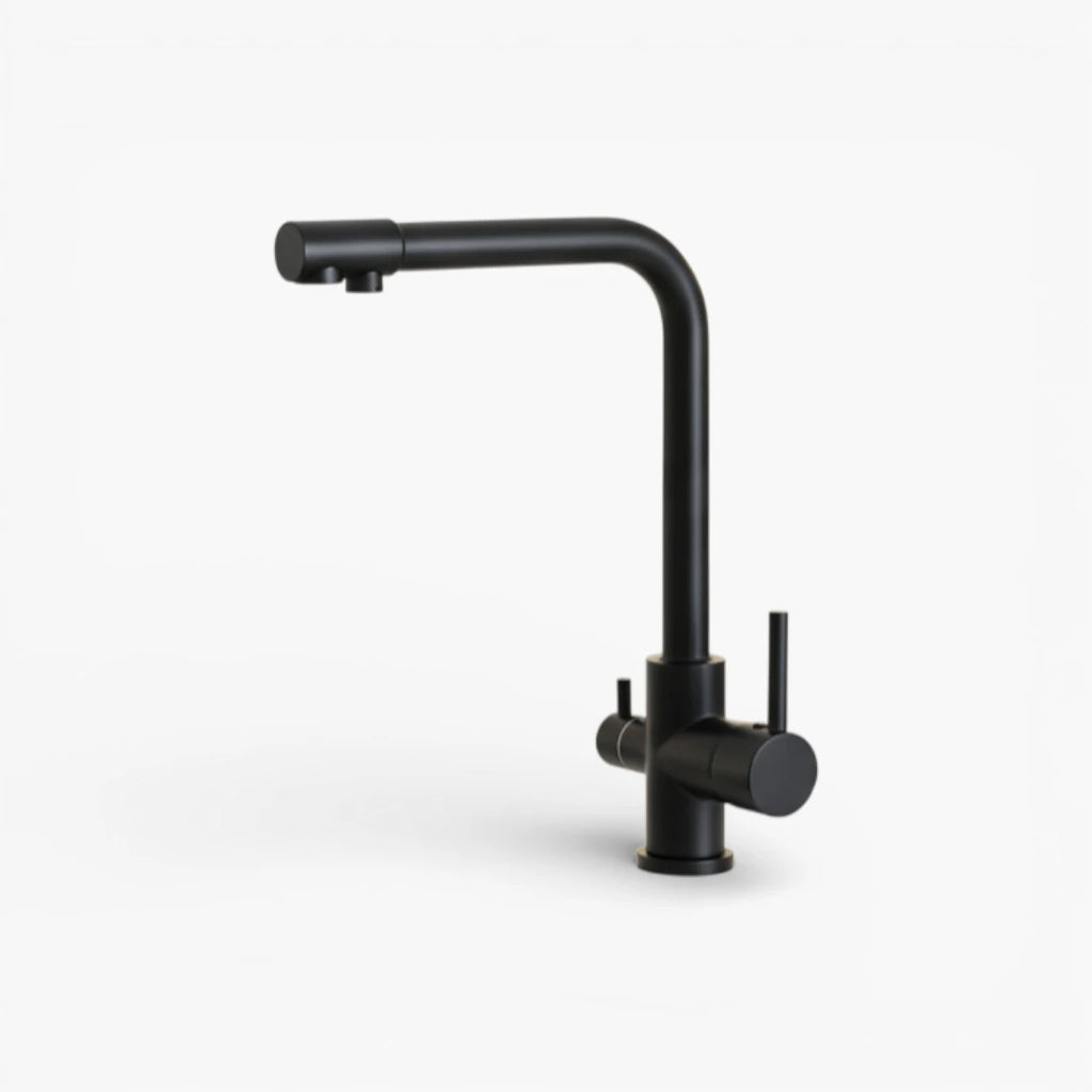 Robinet cuisine évier purificateur d’eau 3 voies - Noir - Laiton