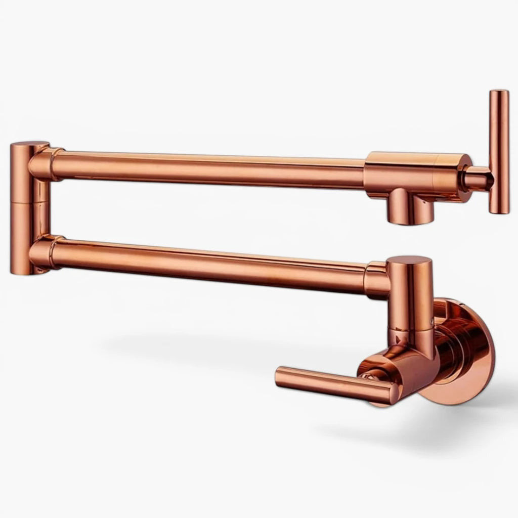 Robinet de cuisine rabattable - Doré rose - Laiton
