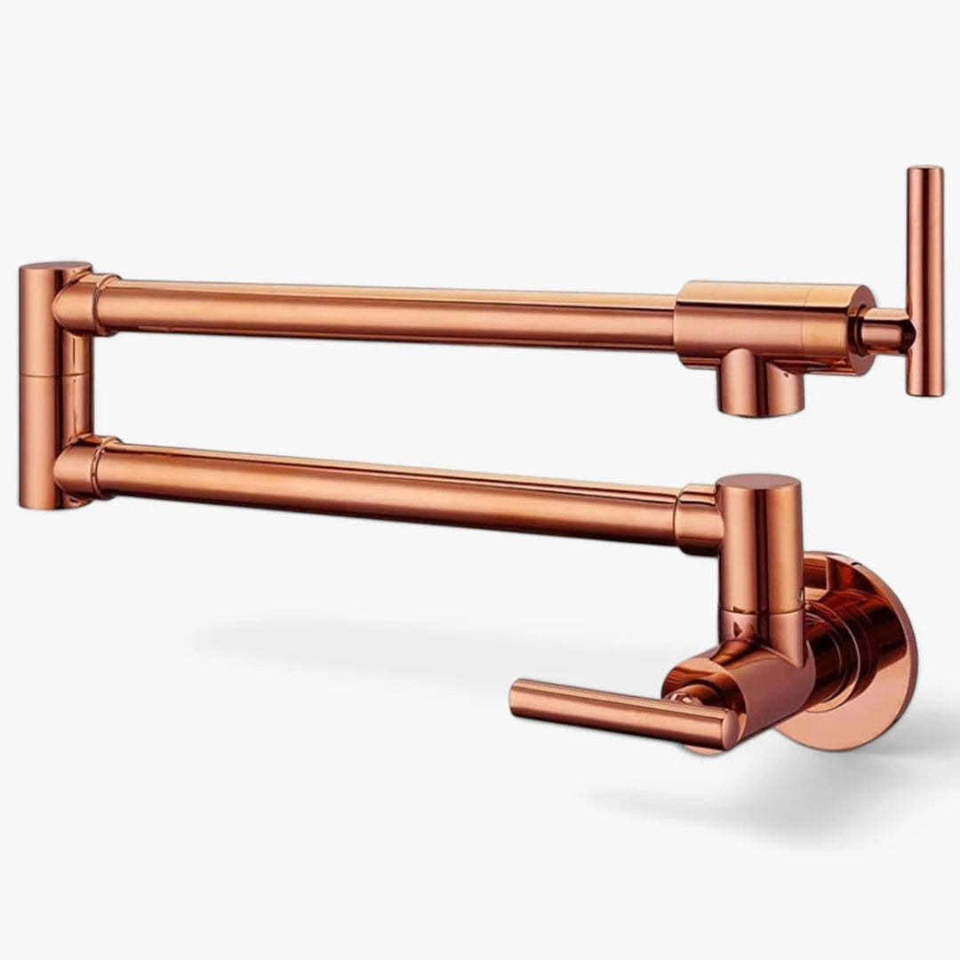 Robinet de cuisine rabattable - Doré rose - Laiton