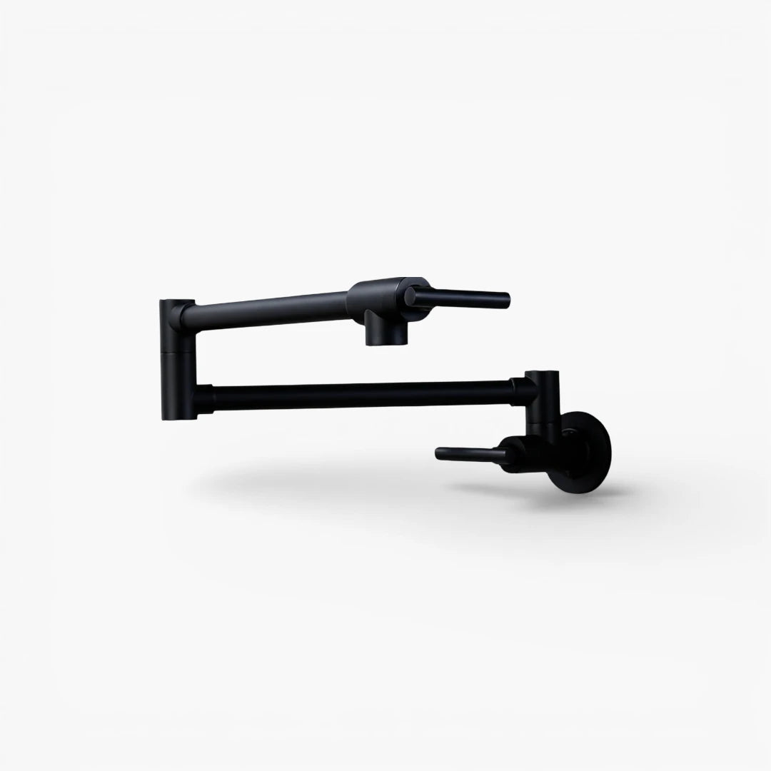 Robinet de cuisine rabattable - Noir mat - Laiton