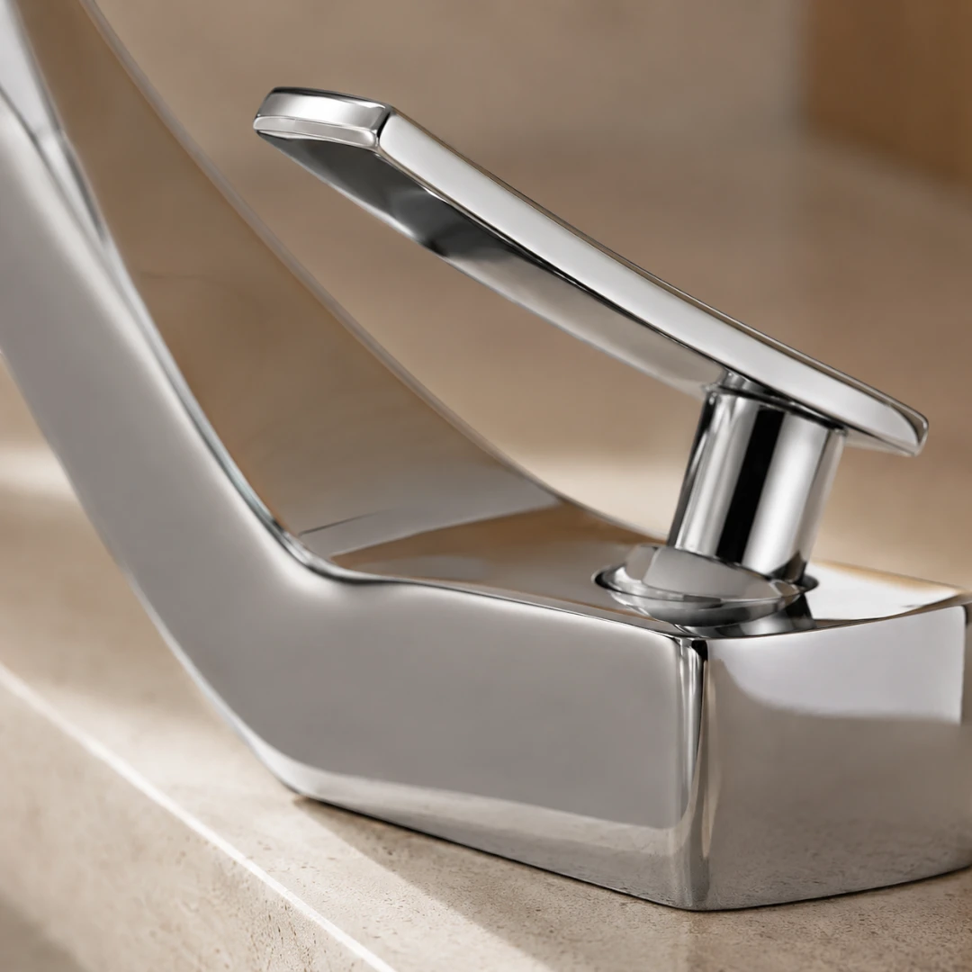 Robinet design incurvé cascade - Argenté - Laiton
