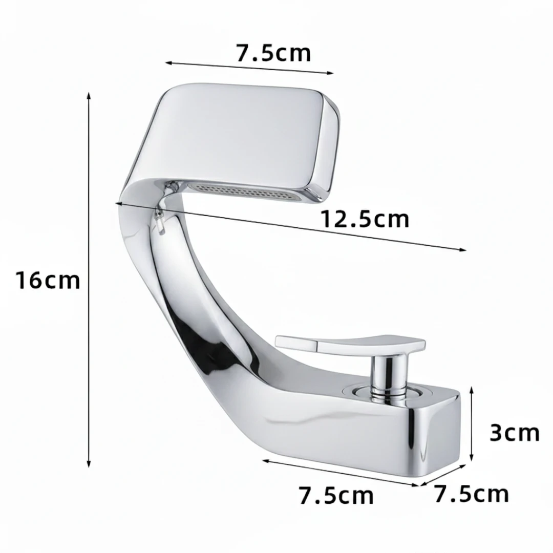 Robinet design incurvé cascade - Argenté - Laiton