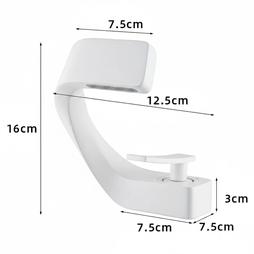 Robinet design incurvé cascade - Blanc - Laiton