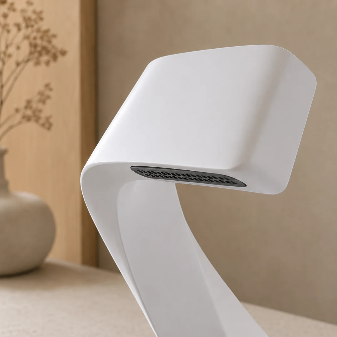 Robinet design incurvé cascade - Blanc - Laiton