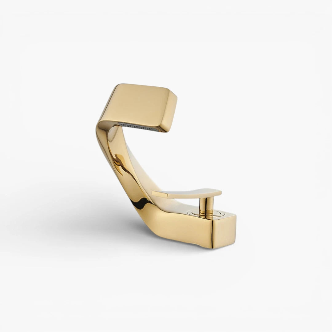 Robinet design incurvé cascade - Doré - Laiton
