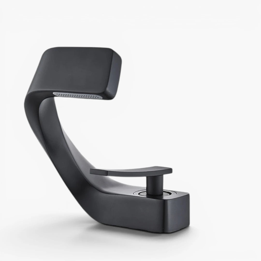 Robinet design incurvé cascade - Noir mat - Laiton