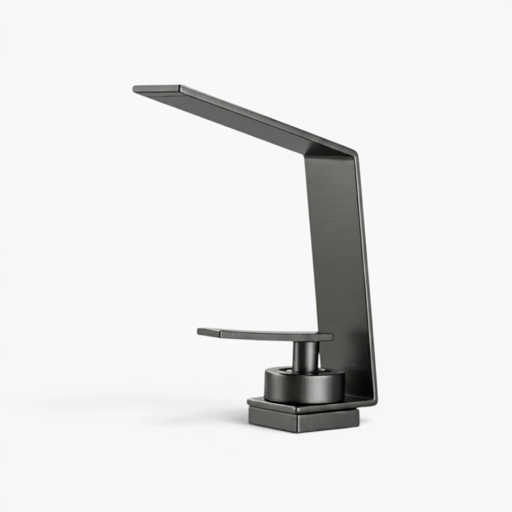 Robinet design lavabo salle de bain cascade - Argenté - Laiton