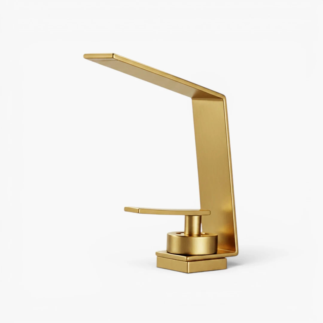 Robinet design lavabo salle de bain cascade - Doré - Laiton