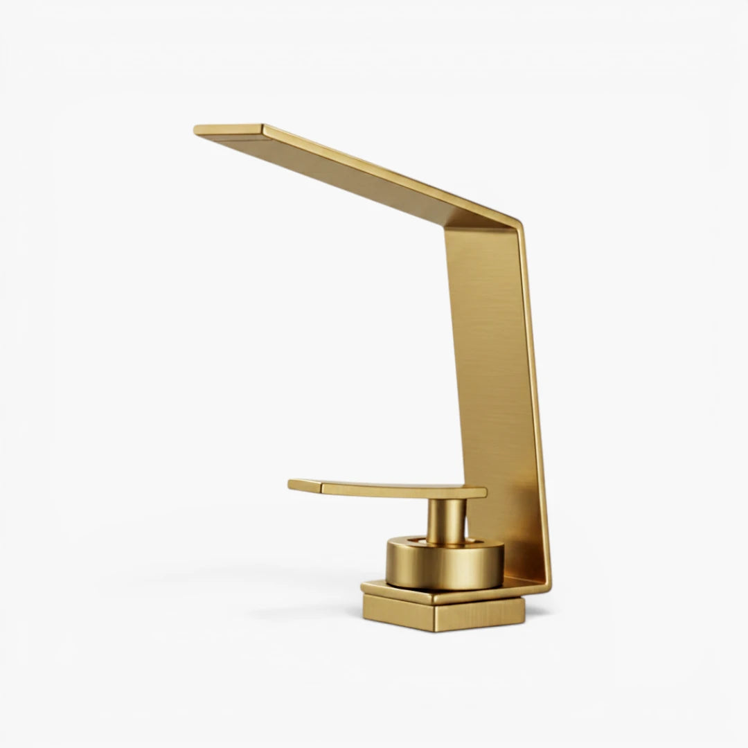 Robinet design lavabo salle de bain cascade - Doré - Laiton