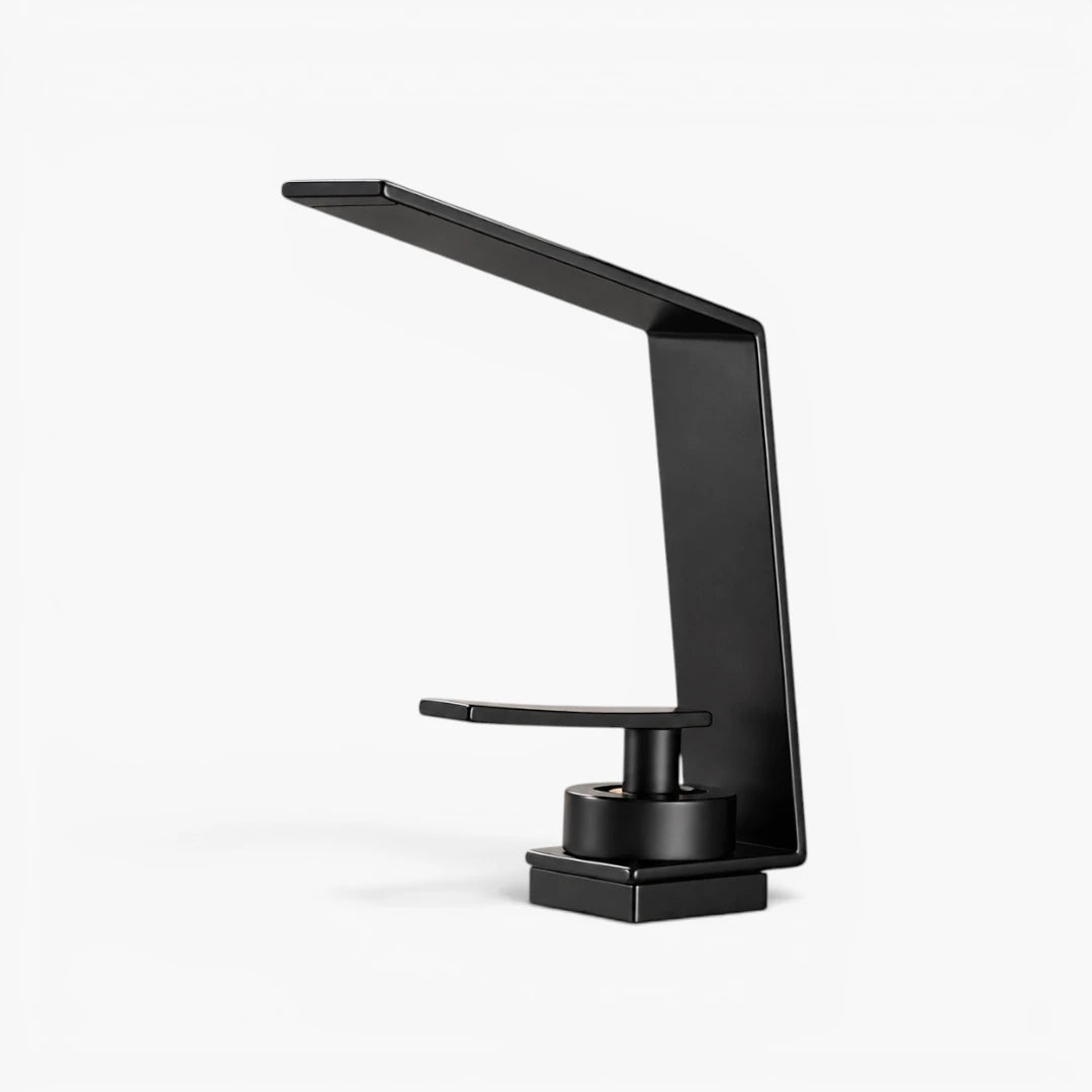 Robinet design lavabo salle de bain cascade - Noir - Laiton