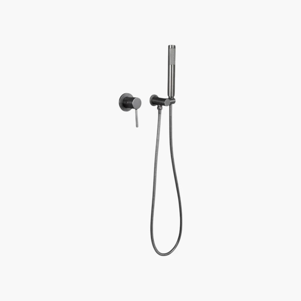 Robinet douche salle de bain douchette mitigeur rond - Argenté - Laiton
