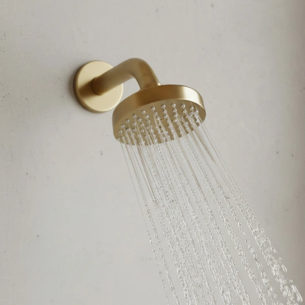 Robinet douche salle de bain mural encastrable minimaliste - Doré - Laiton