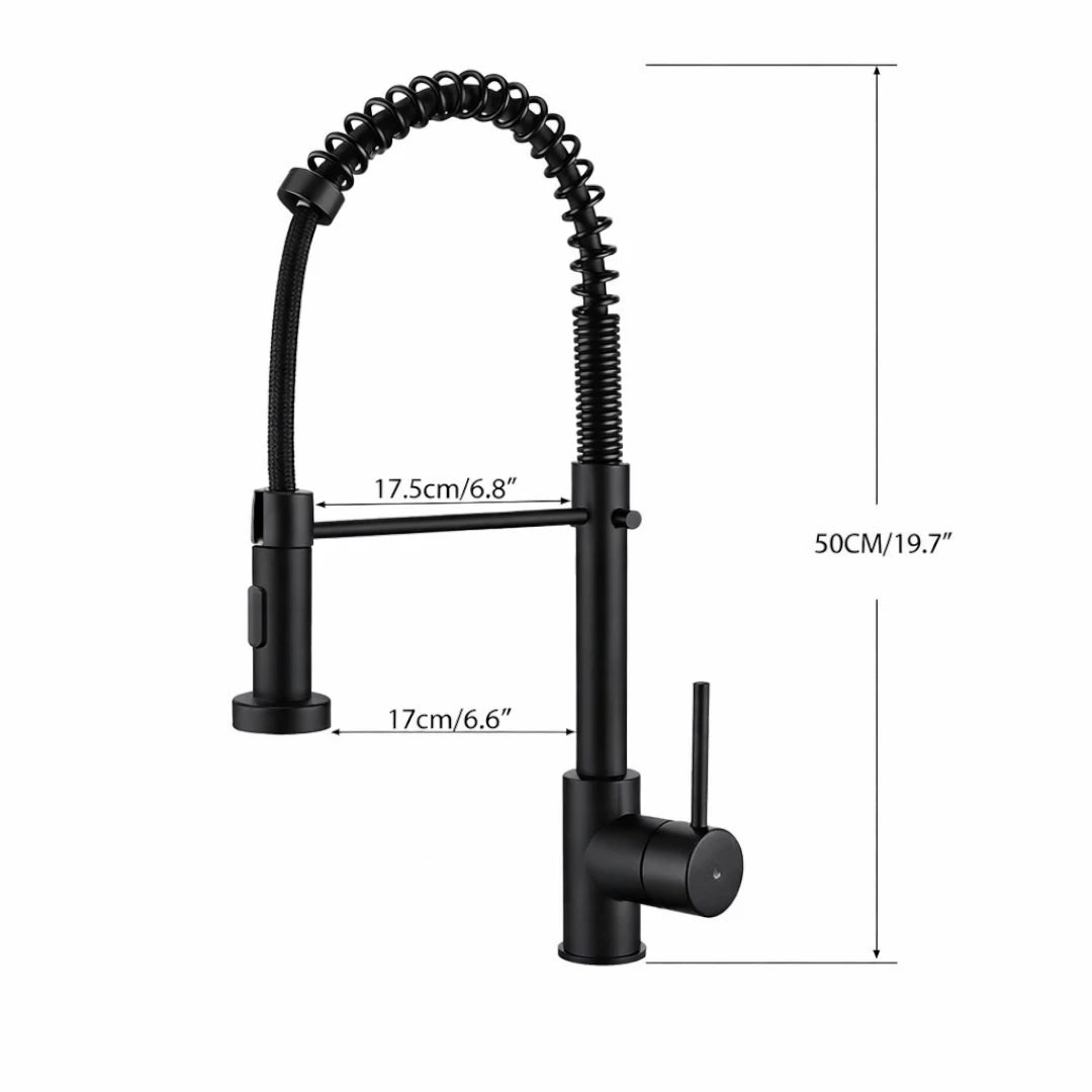 Robinet douchette cuisine évier - Noir mat - Laiton
