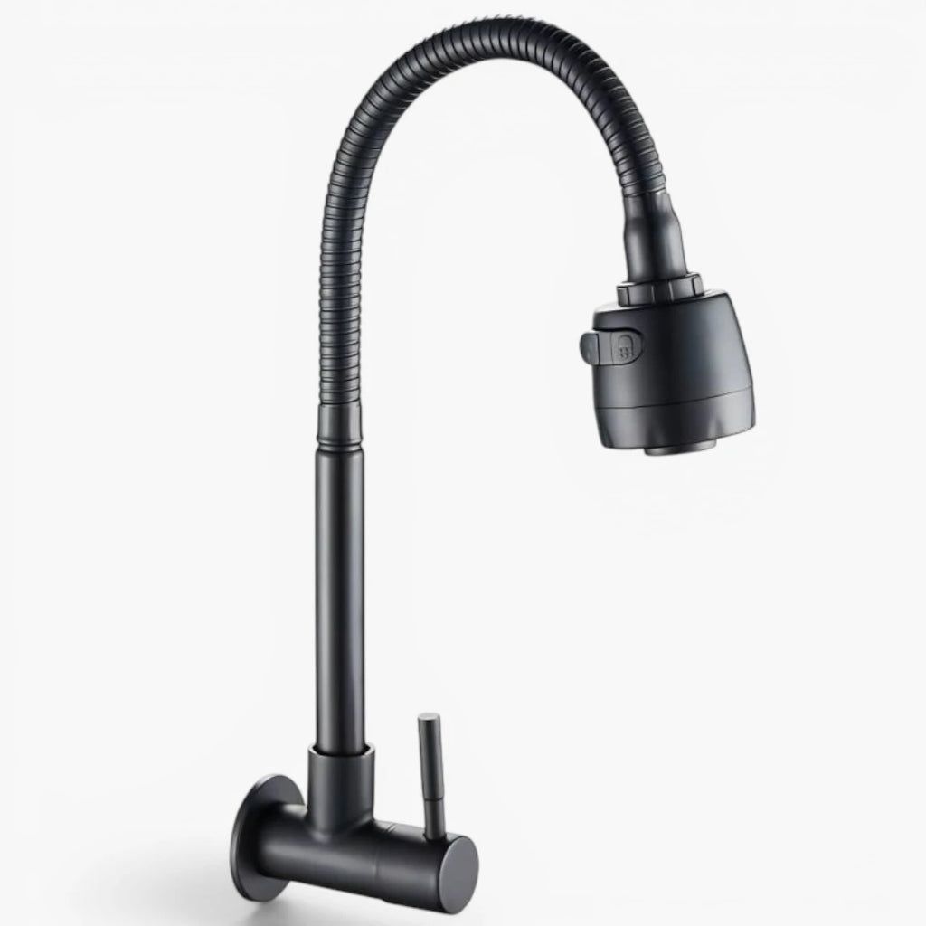 Robinet douchette cuisine évier encastrable - Noir mat