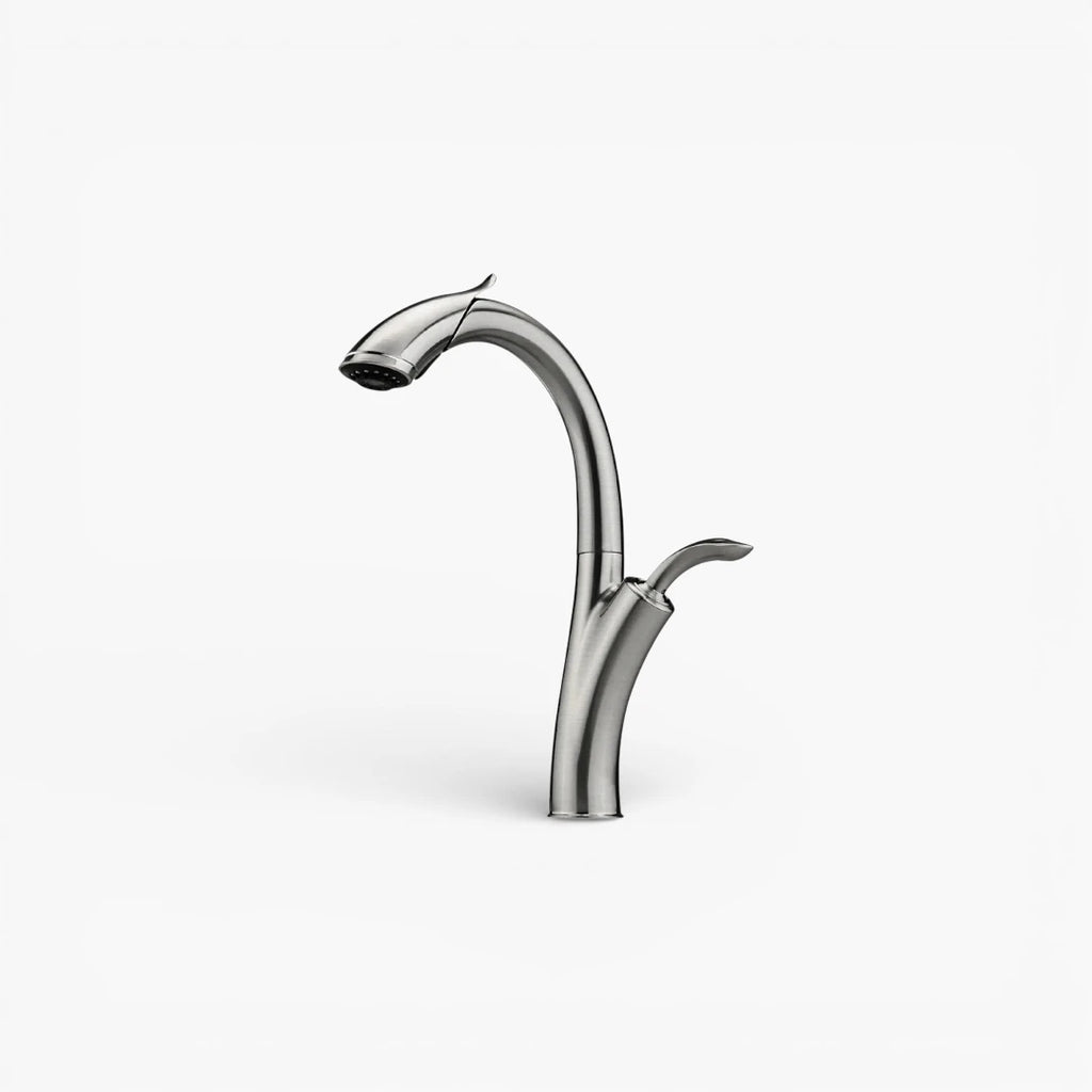 Robinet évier cuisine design flexible douchette - Argenté - Laiton