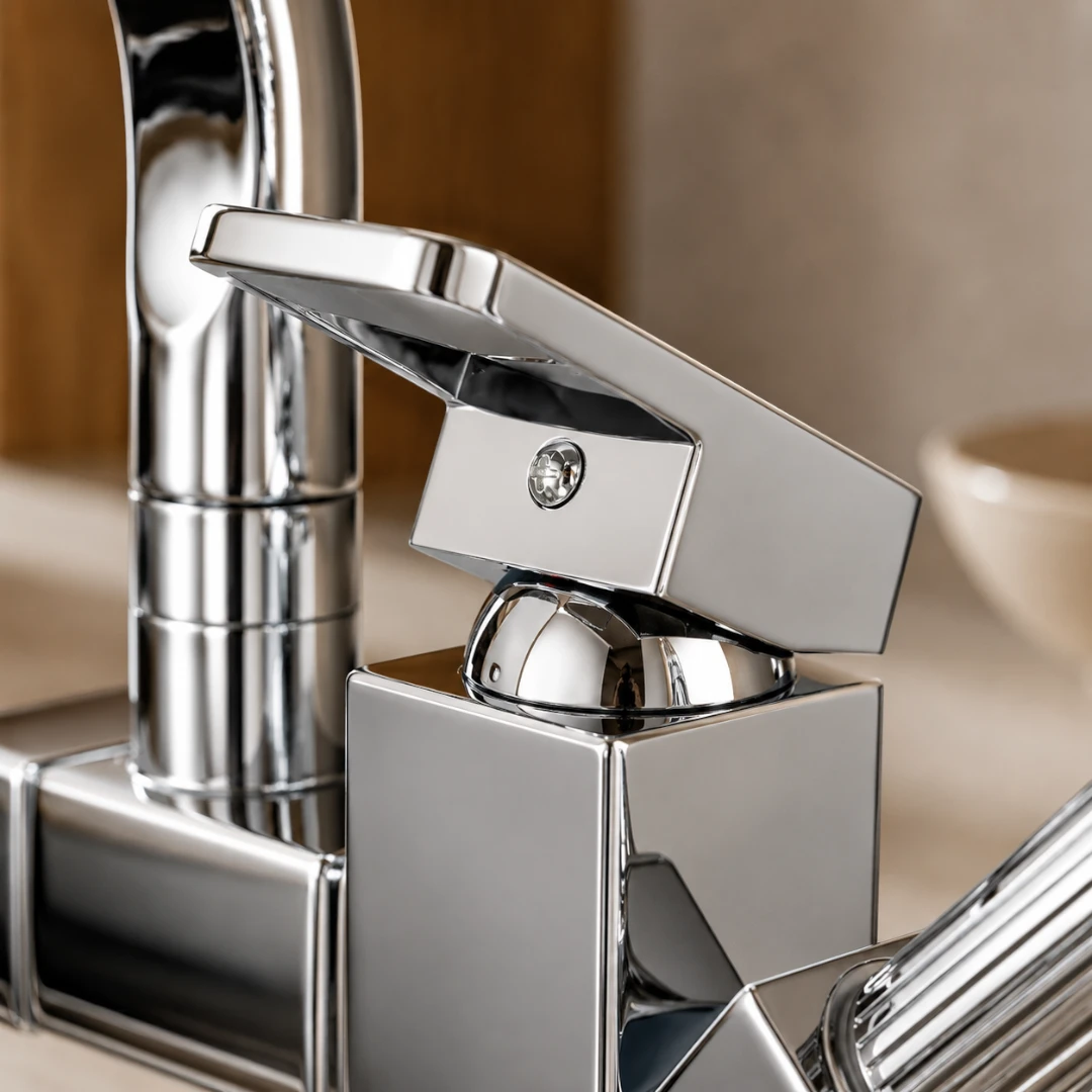 Robinet évier cuisine design mitigeur flexible douchette pistolet - Argenté - Laiton