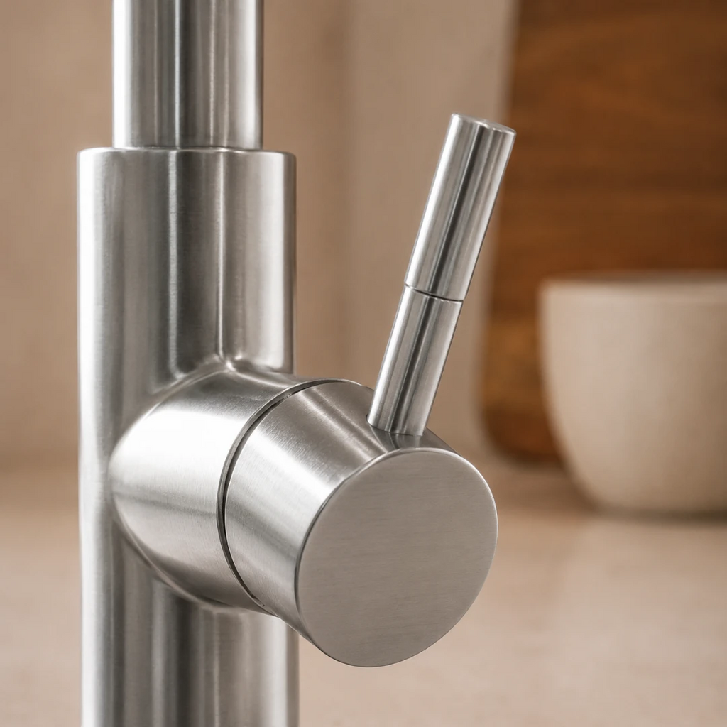 Robinet évier cuisine design mitigeur tactile pivotant - Argenté